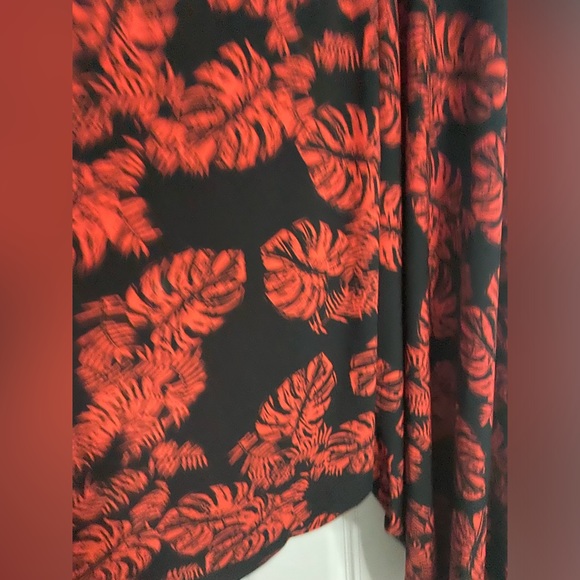 2- Red-Black Tropical Harem Jumpsuit - Picture 3 of 10